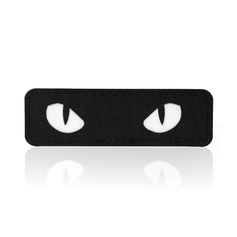 M-Tac Cat Eyes - Glow in The Dark - Morale Patches Tactical Patch Military Combat Hook Fasteners (Black - GITD) - Image 1